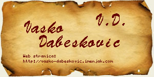 Vasko Dabesković vizit kartica